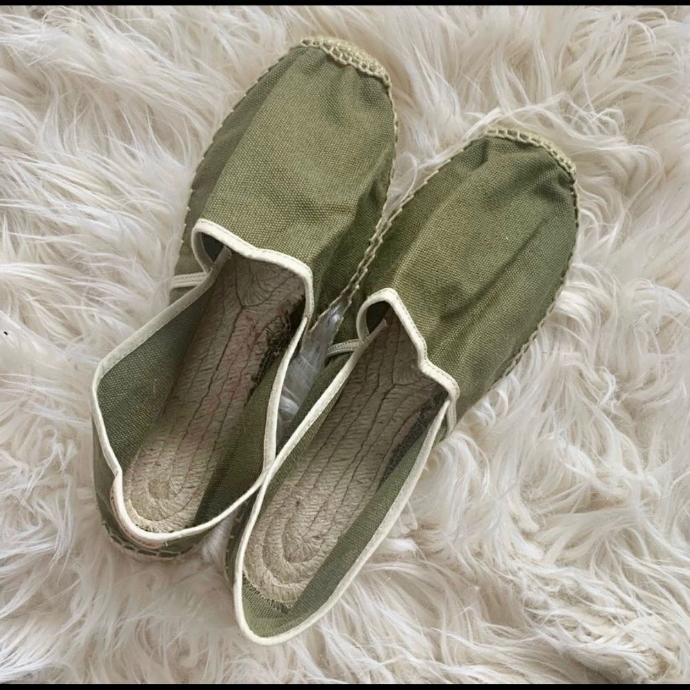 Toni Pons Army Green Flat Slip-on Espadrille Style Shoe Size 40 - Made in Spain